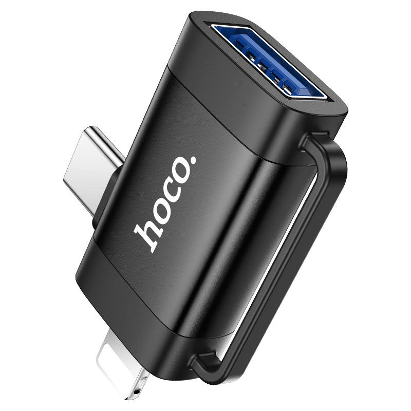 HOCO Portable Lightning & Type-C to USB-A Adapter