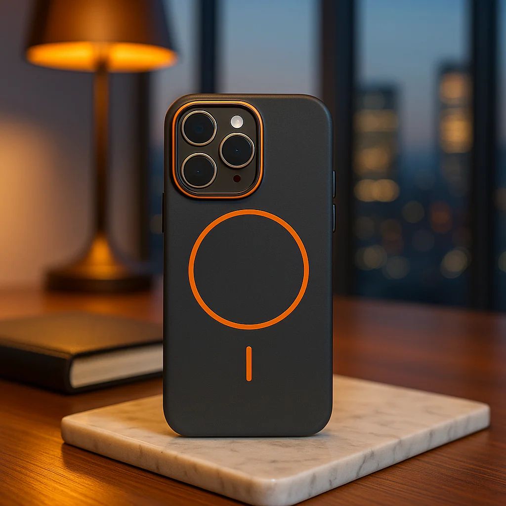 Black - Orange ULTRA THIN SHOCKPROOF MAGSAFE CASE